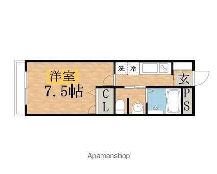 ＷＩＮ小谷田Ⅲ[1K/24m2]の間取図