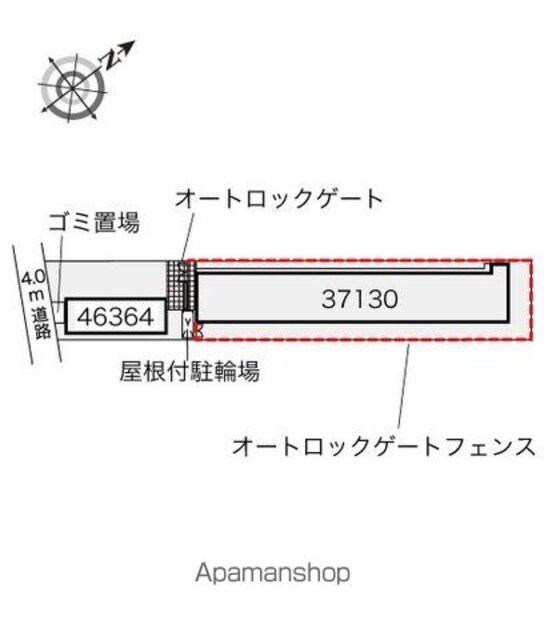 レオパレスブランポルト[1K/24.44m2]の配置図