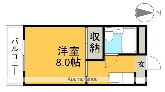 日の出ハイツ[1R/17.4m2]の間取図