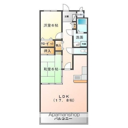 マリベール中須賀[2LDK/70m2]の間取図