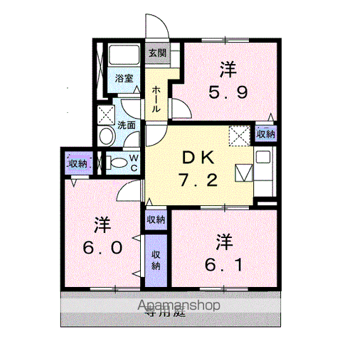 【羽島郡笠松町中野のアパートの間取り】