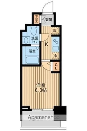 ＫＤＸレジデンス板橋本町[1K/21.44m2]の間取図