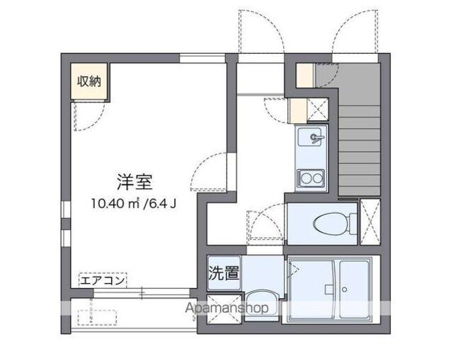 クレイノウエストコート[1K/21.57m2]の間取図