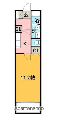 キャッスル常滑[1K/32.77m2]の間取図