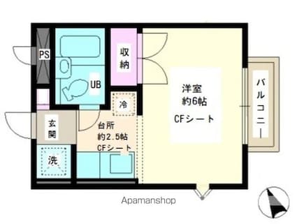 チェリーヴィレッヂ[1R/19.87m2]の間取図