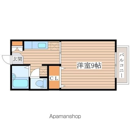 スプリングガーデンみずほ台[1K/26.93m2]の間取図