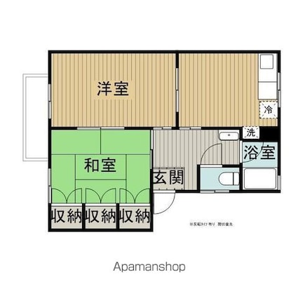 サンフレンズＢ[2DK/43.68m2]の間取図
