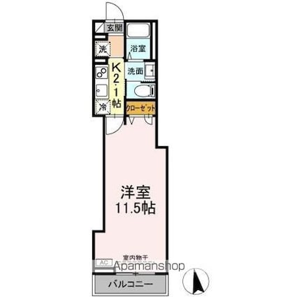 スピアナート北石堂[1K/30.25m2]の間取図