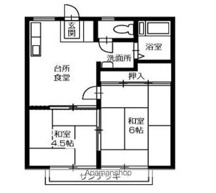 パナハイツホワイト[2DK/34.72m2]の間取図