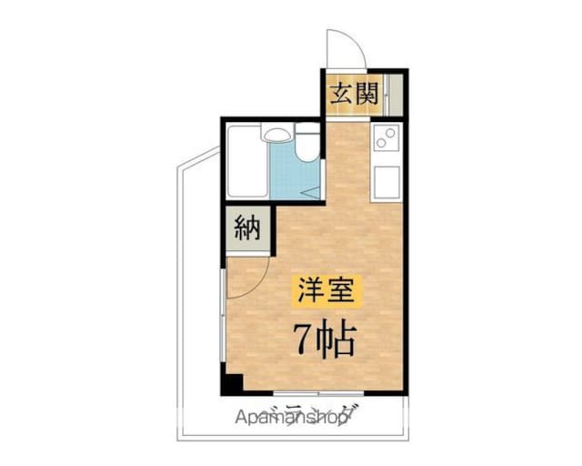 ソレイユ暁[1R/18.9m2]の間取図
