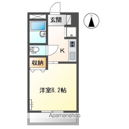 サン　サクラ[1K/24.75m2]の間取図