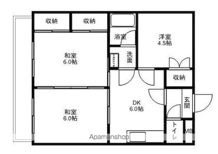 蝶和ビルⅡ[3DK/49.19m2]の間取図