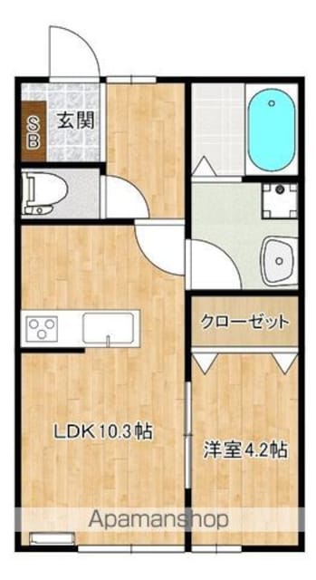 ハートランド大宮[1LDK/48m2]の間取図