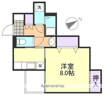 岡山県倉敷市老松町５丁目[1K/34m2]の間取図
