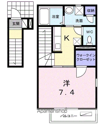ル　プレジール[1K/29.81m2]の間取図