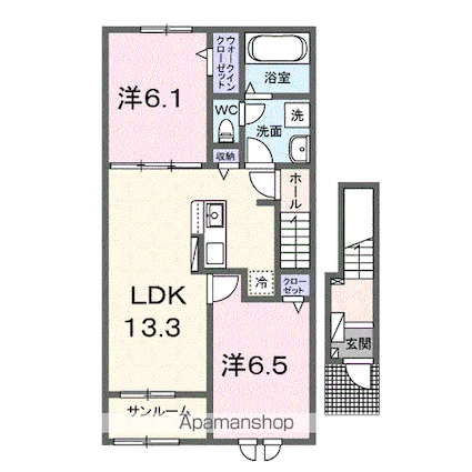 ルーチェ・ソラーレ[2LDK/63.03m2]の間取図