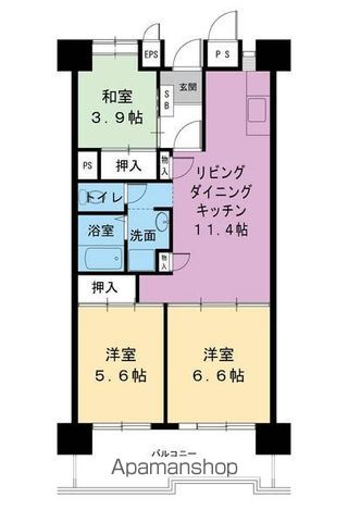 ビレッジハウス光南タワー1号棟の間取り写真
