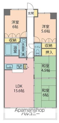 徳島県徳島市南末広町[4LDK/77.65m2]の間取図