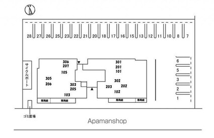 リベル松縄[1LDK/42.57m2]の配置図