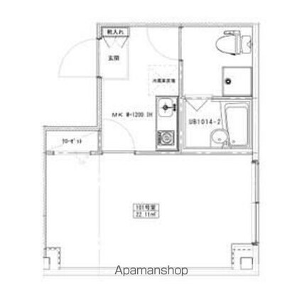 パステル北砂[1K/22.11m2]の間取図