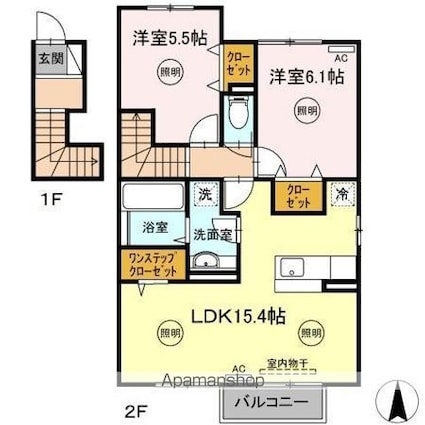 エスターテ柊　Ⅱ[2LDK/66.14m2]の間取図