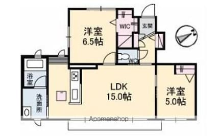 ミレーコラジオ　福田公園　Ｂ棟[2LDK/59.81m2]の間取図
