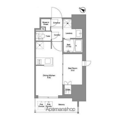 コンフォリア板橋区役所前[1DK/27.52m2]の間取図