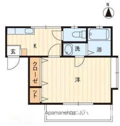 上之町グリーンハイツ[1K/23.18m2]の間取図