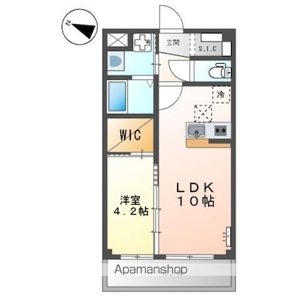 ラ・ポール[1LDK/36m2]の間取図