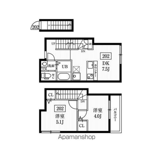 ミハス池尻[2DK/43.67m2]の間取図