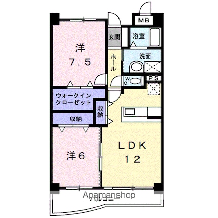 アズゥール[2LDK/61.03m2]の間取図