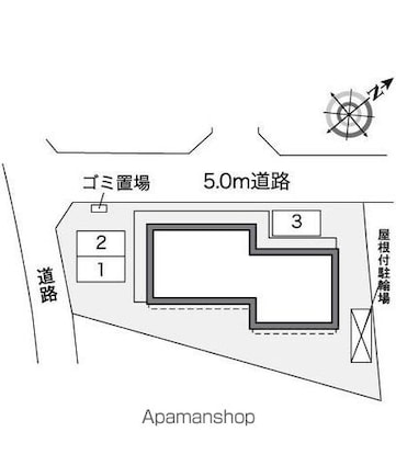レオパレスプラネットホームズ[1K/22.35m2]の配置図