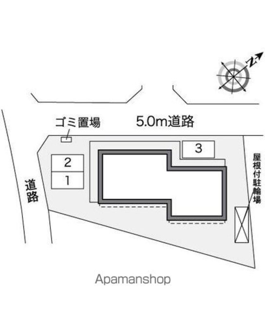 レオパレスプラネットホームズ[1K/22.35m2]の配置図