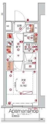 （仮称）高島平ＴＨＥ　ＧＡＲＤＥＮレジデンス[1K/21.6m2]の間取図
