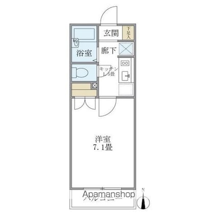 ＣＬＡＰ市谷柳町[1K/24.8m2]の間取図