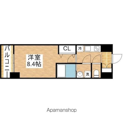 ＳーＲＥＳＩＤＥＮＣＥ今池ｂｅｌｅｔａ（ベレータ）１２月契約限[1K/25.6m2]の間取図