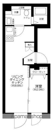 レクス神楽坂[1LDK/26.14m2]の間取図