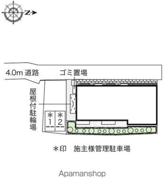 東京都練馬区上石神井１丁目[2LDK/50.05m2]の配置図