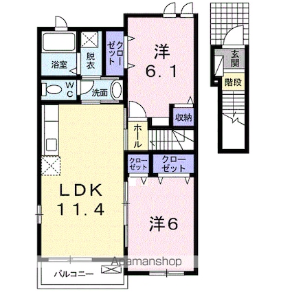 ハウス　アイＢ[2LDK/57.07m2]の間取図