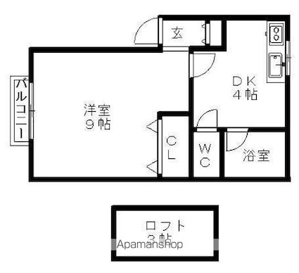 シンエイハイツＢ[1K/27m2]の間取図