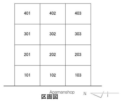 クレインスクエア[1K/19.8m2]の配置図