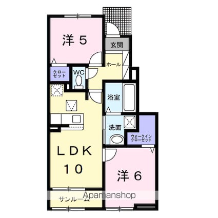 ニコリヴⅡ[2LDK/53.68m2]の間取図