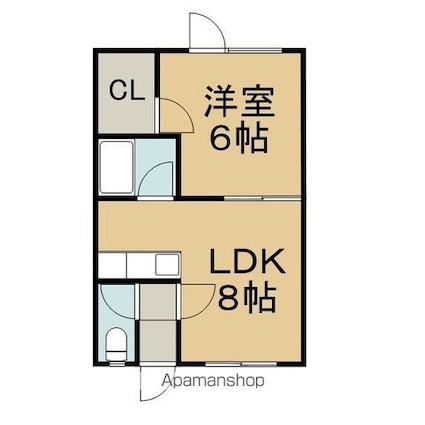 ＬｅｇｅｎｄⅡ[1LDK/30.39m2]の間取図