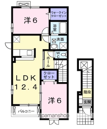 フォレストⅦ[2LDK/58.52m2]の間取図
