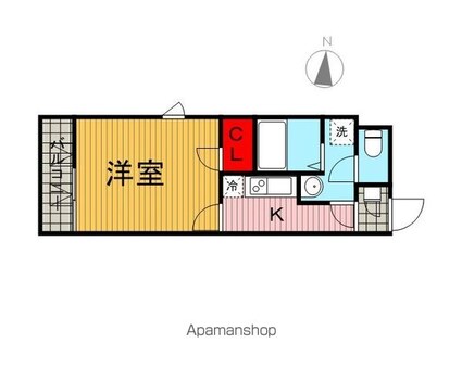 レオネクストＳＫＹ[1K/26.08m2]の間取図