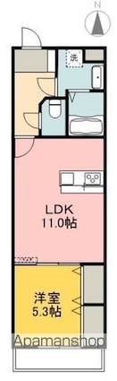 Ｖｉｌｌａ　ｌｕｃｅ[1LDK/43.7m2]の間取図