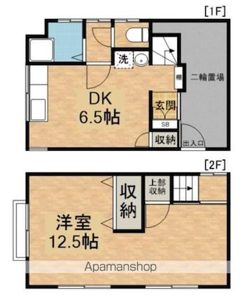 世田谷区鎌田戸建[1DK/41.16m2]の間取図