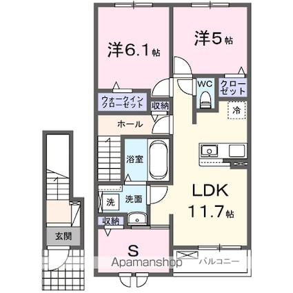 エースガーデン　Ⅱ[3LDK/62.1m2]の間取図