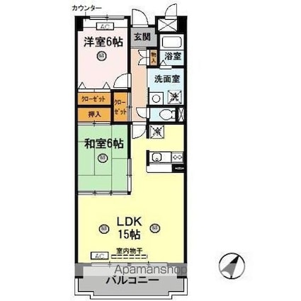 滋賀県草津市青地町[2LDK/65.55m2]の間取図