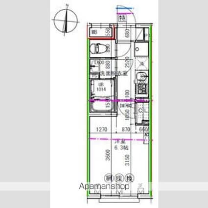エルファーロ大岡山Ⅱ[1K/21m2]の間取図